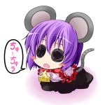  0_0 animal_ears chibi frills fusion ichimi mouse_ears mouse_tail nagae_iku nazrin open_mouth purple_eyes short_hair solid_circle_eyes solo tail touhou translated translation_request violet_eyes 