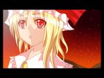  :o anime_coloring blonde_hair close-up dotera dotera-otoko face flandre_scarlet hair_ribbon looking_up red_eyes ribbon side_ponytail sky solo star_(sky) starry_sky the_embodiment_of_scarlet_devil touhou windowboxed 