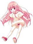  buruma gym_uniform hakamada_hinata hoshizaki_hikaru long_hair open_mouth outstretched_arms pink_eyes pink_hair ro-kyu-bu! rou-kyuu-bu! shoes solo thigh-highs thighhighs very_long_hair white_legwear 