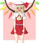  angry blonde_hair dotera dotera-otoko flandre_scarlet hat red_eyes side_ponytail solo tears the_embodiment_of_scarlet_devil touhou wings 