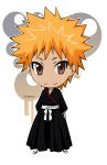  absurdres bleach brown_eyes chibi highres hitodama_(artist) japanese_clothes kurosaki_ichigo morrow morrow_(artist) orange_hair pixiv 