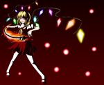  blonde_hair fang flandre_scarlet gmot highres red_eyes side_ponytail solo the_embodiment_of_scarlet_devil touhou wings 