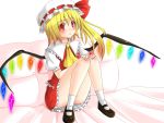  blonde_hair dotera dotera-otoko flandre_scarlet hat mary_janes red_eyes shoes side_ponytail solo the_embodiment_of_scarlet_devil touhou wings 