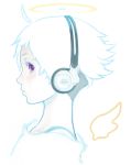  headphones original profile purple_eyes shu-mai solo violet_eyes white_hair wings 