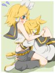  ass_grab bad_id blonde_hair blue_eyes blush breast_smother brother_and_sister hair_ornament hair_ribbon hairclip headphones hug incest kagamine_len kagamine_rin ribbon short_hair siblings smother twincest twins vocaloid yaichi_(reverie) 