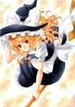  blonde_hair broom broom_riding hat kirisame_marisa smile solo touhou traditional_media trimcolor witch_hat yellow_eyes 
