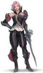  absurdres aion armor elyos highres juno_jeong official_art pink_hair solo sword weapon 