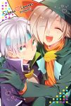  2boys armor character_name closed_eyes copyright_name expressionless gloves green_eyes hat headband lemres male multiple_boys puyopuyo schezo smile tctyraln white_hair witch_hat 