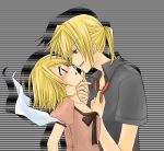  blush brother_and_sister eye_contact haioto_go incest kagamine_len kagamine_rin short_hair siblings twincest twins vocaloid 