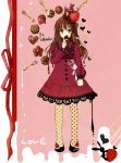  brown_hair bunny chocolate food food_as_clothes food_themed_clothes fruit green_eyes heart pantyhose rabbit strawberry valentine 