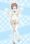  animal_ears brown_eyes brown_hair cosplay dan_(orange_train) gloves hagiwara_yukiho idolmaster pantyhose short_hair solo white_legwear 