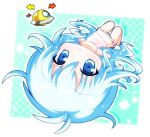  blue_eyes blue_hair chibi denpa_onna_to_seishun_otoko hahifuhe long_hair lying navel touwa_erio ufo 