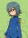  brown_eyes enoki_nai gakuran green_hair inazuma_eleven inazuma_eleven_(series) inazuma_eleven_go kariya_masaki male school_uniform short_hair solo zanzouda 