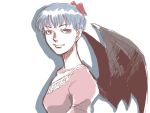  adult alternate_hairstyle bat_wings hair_up onikobe_rin partially_colored profile remilia_scarlet short_hair solo spot_color touhou wings 