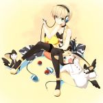  blush cosplay emolga emolga_(cosplay) headphones highres kamitsure_(pokemon) nasudora pantyhose pokemon pokemon_(game) pokemon_black_and_white pokemon_bw thigh-highs thighhighs 