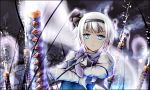  blonde_hair blue_eyes female headband konpaku_youmu seifuku shirt short_hair solo sword touhou uniform weapon weapons white_hair 