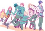  blazer blonde_hair blue_hair blush cat closed_eyes everyone eyes_closed glasses green_hair hairband happy hat hijirikawa_masato ichinose_tokiya ittoki_otoya jinguuji_ren kurusu_shou leggings long_hair multiple_boys nanami_haruka necktie pantyhose pink_hair plaid plaid_skirt ribbon rope rope_train school_uniform shinomiya_natsuki short_hair shuri_(84k) skirt smile sweater sweater_dress trap tsukimiya_ringo uta_no_prince-sama vest 