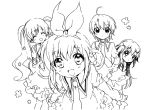  :d ^_^ ahoge calligraphy_brush_(medium) closed_eyes cordelia_glauca hair_ornament hair_ribbon hairclip hercule_barton long_hair monochrome multiple_girls namori open_mouth ribbon sherlock_shellingford short_hair smile stare tantei_opera_milky_holmes traditional_media twintails yuzurizaki_nero 