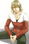  barnaby_brooks_jr belt blonde_hair glasses green_eyes jacket jewelry male necklace red_jacket solo tiger_&amp;_bunny ymsr 