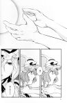  comic frills gloves hands hat highres monochrome nakatani saigyouji_yuyuko touhou translated yakumo_yukari 