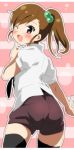  brown_hair casual futami_mami idolmaster idolmaster_2 long_hair looking_back momoiro_tanuki necktie shorts side_ponytail thigh-highs thighhighs 