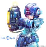  artist_request blue blue_eyes capcom helmet kusagami_style male robot robot_joints rockman rockman_(character) simple_background solo x 