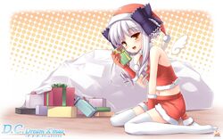  christmas da_capo da_capo_dream_x&#039;mas da_capo_dream_x'mas orange_eyes thigh-highs thighhighs yukimura_anzu 