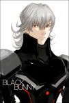  bad_id barnaby_brooks_jr dark_persona male neon_trim power_armor power_suit red_eyes simple_background solo superhero tekla tiger_&amp;_bunny white_background white_hair 