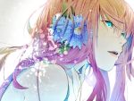  aqua_eyes flower flowers keishi long_hair megurine_luka pink_hair vocaloid 