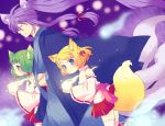  animal_ears aqua_eyes aqua_hair blonde_hair fox_ears fox_tail green_eyes green_hair gumi hair_ornament hairclip japanese_clothes kagamine_rin kamui_gakupo kemonomimi_mode purple_hair short_hair tail tsuyuka_(sunny_spot) vocaloid 