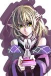  bust detached_sleeves earrings fullerene gift green_eyes holding holding_gift jewelry mizuhashi_parsee pointy_ears short_hair single_earring touhou 