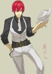  alternate_color blazblue chains hat hazama male red_hair redhead simple_background yellow_eyes yuuki_terumi 