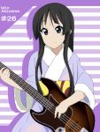  akiyama_mio bass_guitar black_hair character_name hime_cut ikari_manatsu instrument japanese_clothes k-on! smile solo 