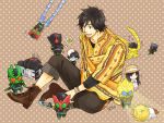  ankh_(ooo) black_eyes black_hair blonde_hair cake character_request chibi dress food gatakiriba_(ooo_combo) hat heart hino_eiji inagi izumi_hina izumi_shingo jewelry kamen_rider kamen_rider_ooo kamen_rider_ooo_(series) kamen_rider_w luna_dopant medal multiple_persona putotyra_(ooo_combo) ratoraba_(ooo_combo) ratoratah_(ooo_combo) shauta_(ooo_combo) shoes sword tajador_(ooo_combo) tatoba_(ooo_combo) weapon 