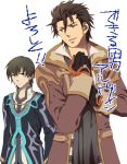  alvin_(tales_of_xillia) black_hair brown_eyes gloves housui_(g3hopes) jude_mathis male multiple_boys scarf smile tales_of_(series) tales_of_xillia translated white_background yellow_eyes 