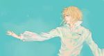  artist_request blonde_hair howl howl_no_ugoku_shiro male npn outstretched_arm shirt solo source_request studio_ghibli white_shirt 