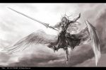  angel_wings armor bad_id copyright_notice cyclops_(giant-hobby) flying full_body giant-hobby halo large_wings letterboxed long_hair low_wings outstretched_arms sky solo spread_arms sword watermark weapon wings 