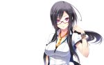  copyright_request glasses long_hair necktie pink_eyes red-framed_glasses solo tel-o 