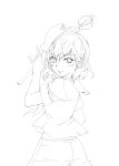  absurdres from_behind hat highres hishaku ladle lineart looking_at_viewer monochrome murasa_minamitsu sailor short_hair simple_background solo touhou white-aster 