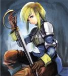  blonde_hair blue_eyes final_fantasy final_fantasy_tactics gloves long_hair miso_katsu rapier solo sword weapon 