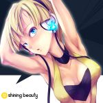  blonde_hair blue_eyes blush choker fukai_ryousuke glowing gym_leader headphones kamitsure_(pokemon) open_mouth pokemon pokemon_(game) pokemon_black_and_white pokemon_bw short_hair 