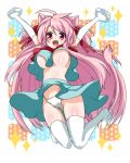  animal_ears arms_up boots breasts cat_ears cat_tail elbow_gloves fangs gloves hair_ribbon jumping long_hair open_mouth original panties pink_eyes pink_hair ribbon solo tail takatsuki_ichi thigh-highs thigh_boots thighhighs under_boob underboob underwear very_long_hair white_gloves white_legwear white_panties 