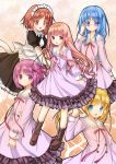  amemiya_ruki blonde_hair blue_eyes blue_hair boots brown_eyes brown_hair glasses hair_ribbon hakamada_hinata headdress kashii_airi long_hair maid minato_tomoka misawa_maho mole multiple_girls nagatsuka_saki open_mouth pink_eyes pink_hair ponytail purple_eyes red_eyes ribbon ro-kyu-bu! rou-kyuu-bu! school_uniform side_ponytail smile tears twintails very_long_hair violet_eyes 