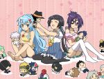  :t ^_^ afuro_(did) bare_shoulders barefoot black_legwear blue_eyes blue_hair bluebell character_doll chrome_dokuro closed_eyes colonello doll eyepatch eyes_closed gokudera_hayato hair_ribbon happy hibari_kyouya katekyo_hitman_reborn katekyo_hitman_reborn! kikyo_(reborn) lambo long_hair mammon_(reborn) multiple_girls no_shoes pantyhose ponytail puffy_cheeks purple_eyes purple_hair reborn ribbon rokudou_mukuro sasagawa_ryohei sawada_tsunayoshi short_hair short_sleeves shorts sitting skirt skull_(reborn) sleeveless smile soles star striped thigh-highs thighhighs toes uni_(reborn) violet_eyes wariza white_legwear yamamoto_takeshi 