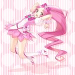  boots cure_blossom getsumen hanasaki_tsubomi heart heartcatch_precure! highres long_hair magical_girl pink_eyes pink_hair ponytail precure skirt solo soo 
