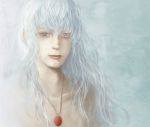  37dot6 androgynous behelit berserk griffith long_hair male nude solo white_hair 