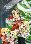  aryll belt blonde_hair blue_eyes boots cake cape child christmas christmas_tree costume dress earrings food gloves hair_ornament hat jewelry link long_hair lowres masoho_s multiple_persona nintendo ocarina_of_time open_mouth pointy_ears princess_zelda short_hair siblings smile the_legend_of_zelda tiara toon_link twintails wind_waker wings young_link 