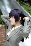  1girl cosplay eki gokou_ruri ore_no_imouto_ga_konna_ni_kawaii_wake_ga_nai parted_lips photo purple_hair red_eyes school_uniform solo 