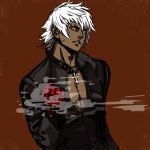  bust cross cross_necklace dark_skin jewelry k&#039; k' king_of_fighters male necklace ogami portrait snk solo white_hair 