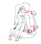  artist_request baka_to_test_to_shoukanjuu couple kirishima_shouko kouta_(miyakawa617) red_string sakamoto_yuuji school_uniform scissors sketch string 